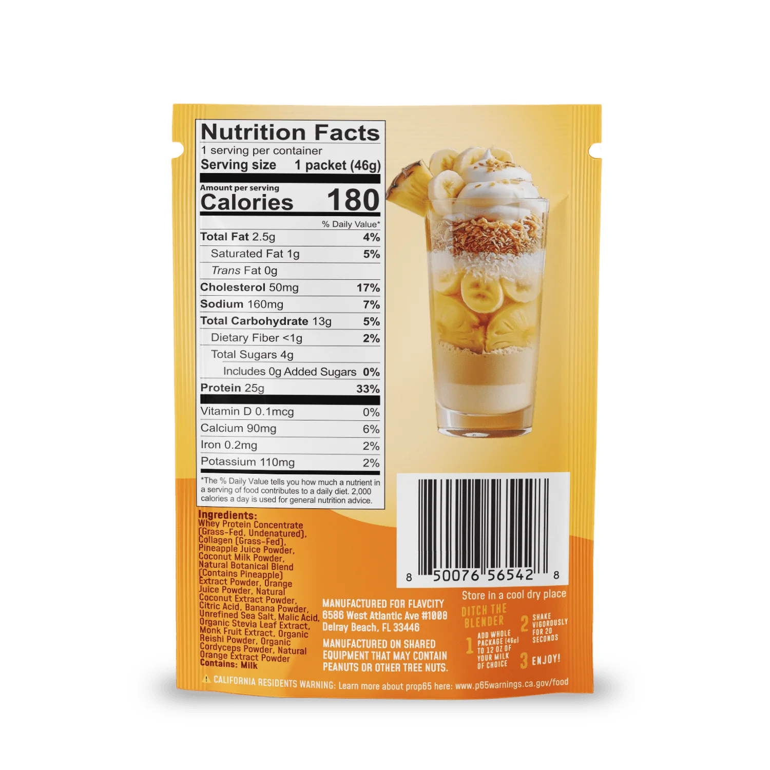 Protein Smoothie Single-Serve Pineapple Coconut - Image 2